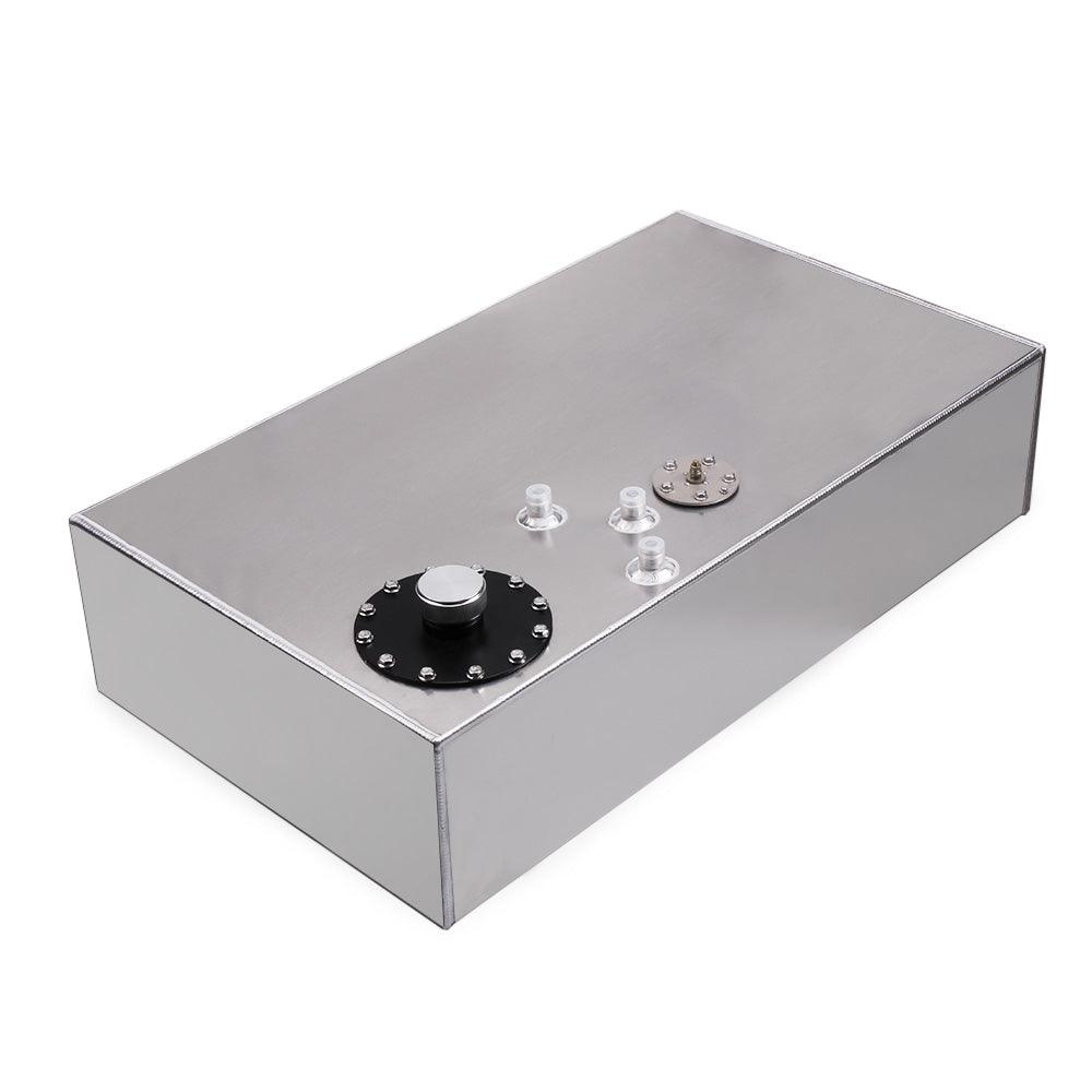 18 Gallon 68L Race Fuel Cell Gas Tank with Cap & Level Sender Polished Aluminum