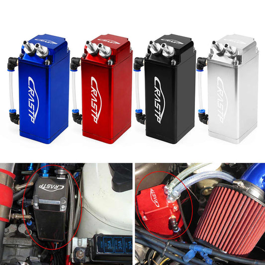 Universal Oil Catch Can Tank Square Shape Polish Aluminum 350ML