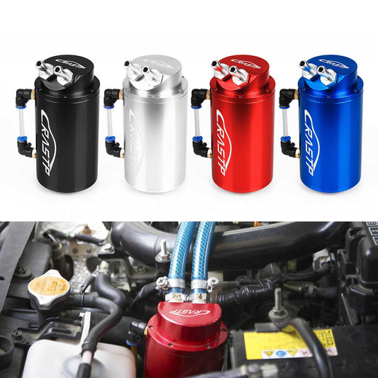 Universal Round Performance Oil Catch Can Polished Aluminum Reservoir