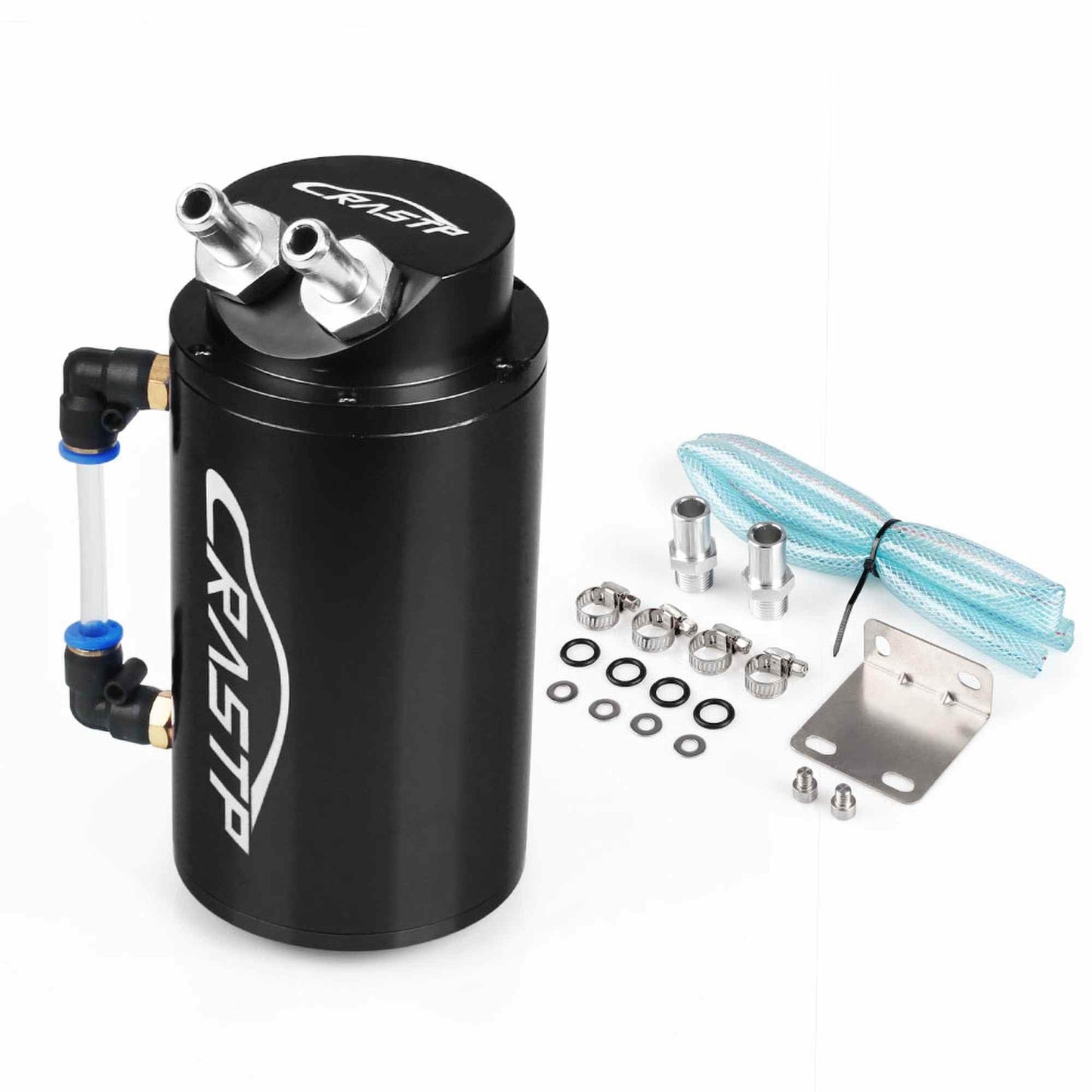Universal Round Performance Oil Catch Can Polished Aluminum Reservoir
