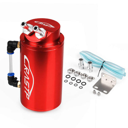 Universal Round Performance Oil Catch Can Polished Aluminum Reservoir