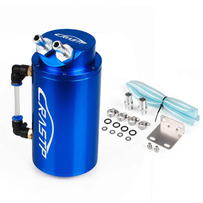Universal Round Performance Oil Catch Can Polished Aluminum Reservoir