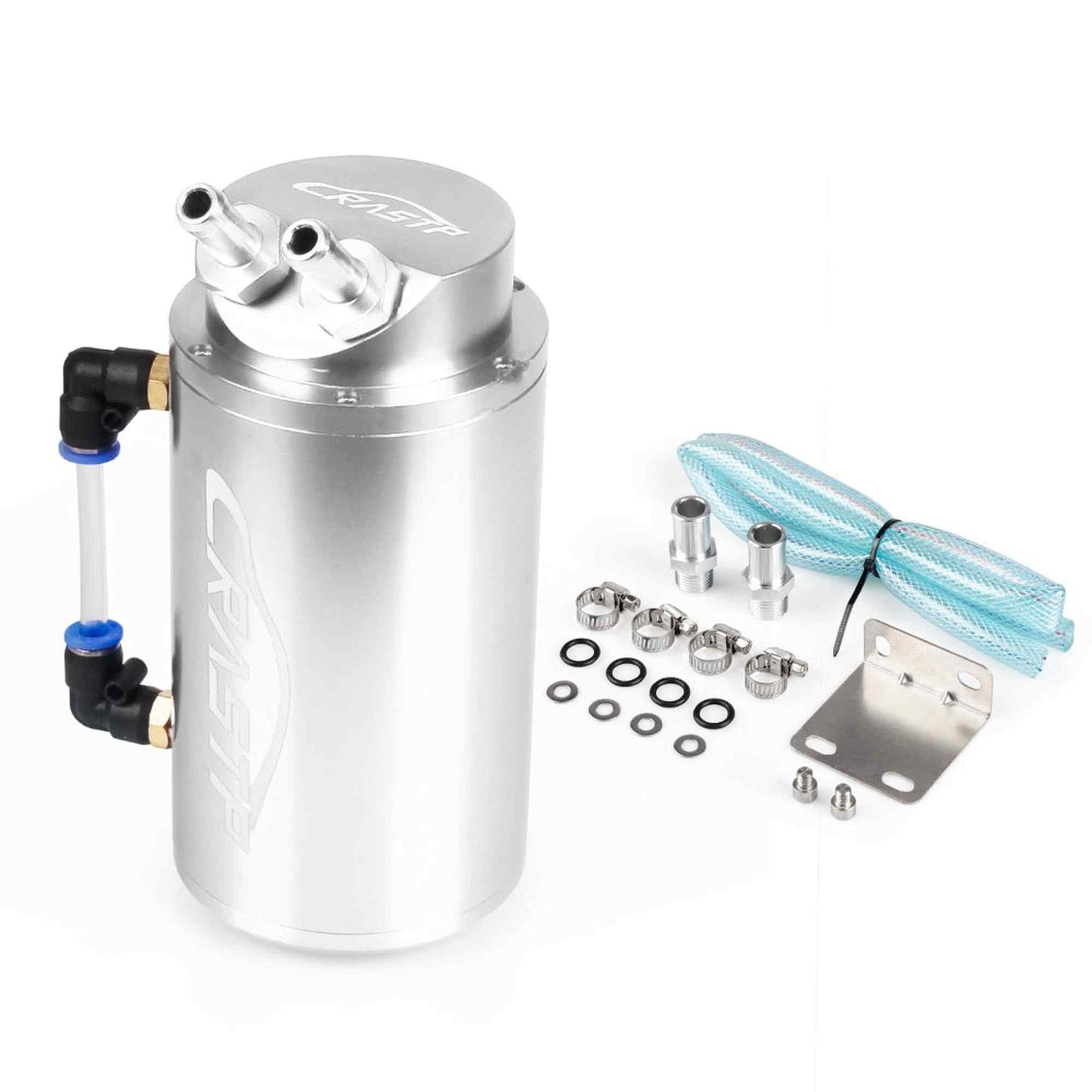 Universal Round Performance Oil Catch Can Polished Aluminum Reservoir