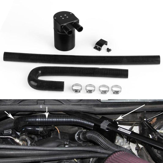 Baffled Engine Oil Separator Oil Catch Tank with Radiator Silicone Hose for BMW N54 335i 535i