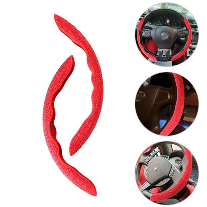 Universal 14 Inch Black Rhinestone Steering Wheel Cover Bling