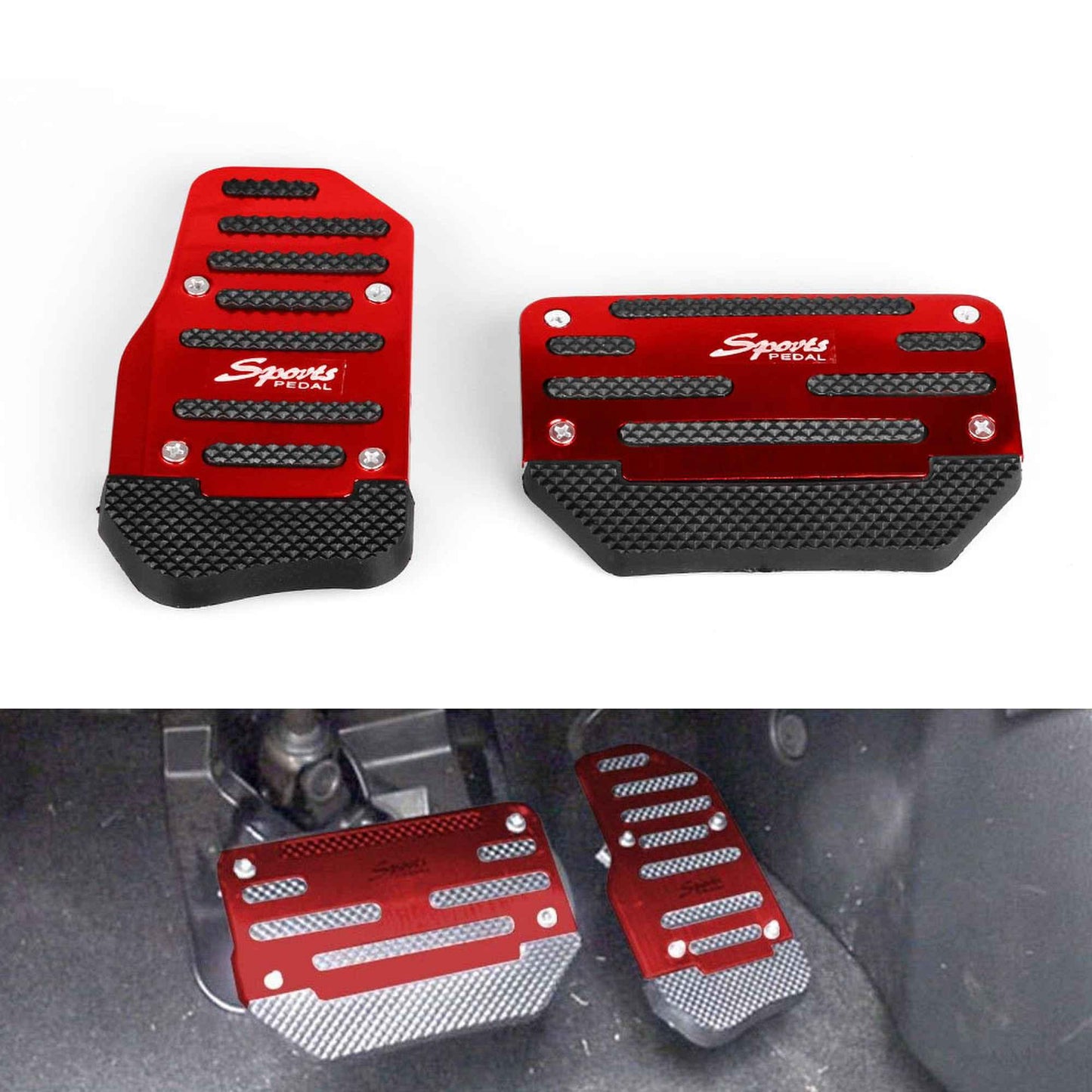 2Pcs Non-Slip Rubber Automatic Car Pedal Cover Set Kit Non-Slip Rubber