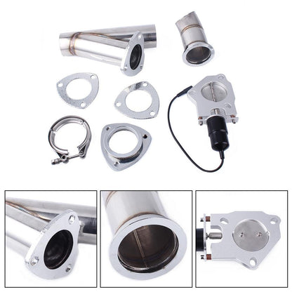 Universal Electric Stainless Exhaust Cutout Cut Out Dump Valve/Switch with Remote Control