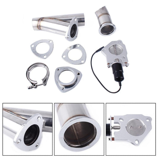 Universal Electric Stainless Exhaust Cutout Cut Out Dump Valve/Switch with Remote Control
