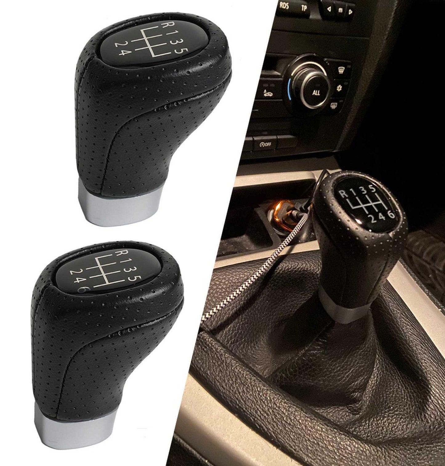 5/6 Speed Shift Knob Leather Gear Stick Shift Knob for BMW 1 3 Series