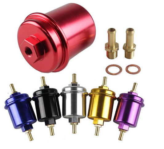 High Flow Fuel Filter 100 Micron Element with Fittings AN6 AN8 AN10 Adaptor+Bracket
