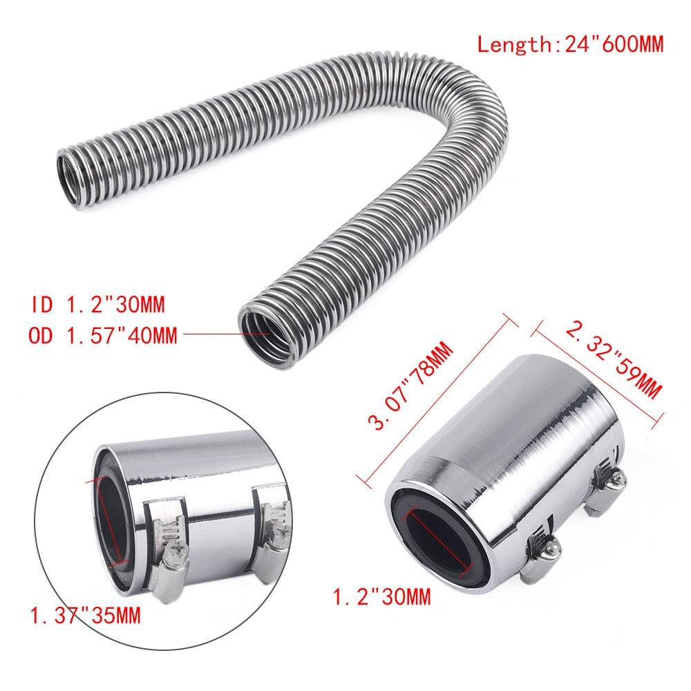 Universal Stainless Steel Radiator Flexible Coolant Water Hose Kit with Caps