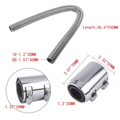 Universal Stainless Steel Radiator Flexible Coolant Water Hose Kit with Caps