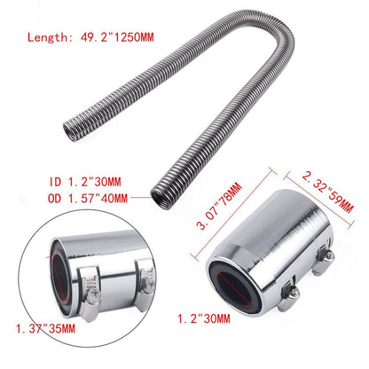 Universal Stainless Steel Radiator Flexible Coolant Water Hose Kit with Caps