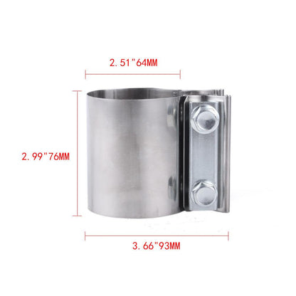 2.25" 2.5" 3.0" Exhaust Lap Joint Exhaust Clamp,Butt Joint Band Clamp Sleeve Coupler