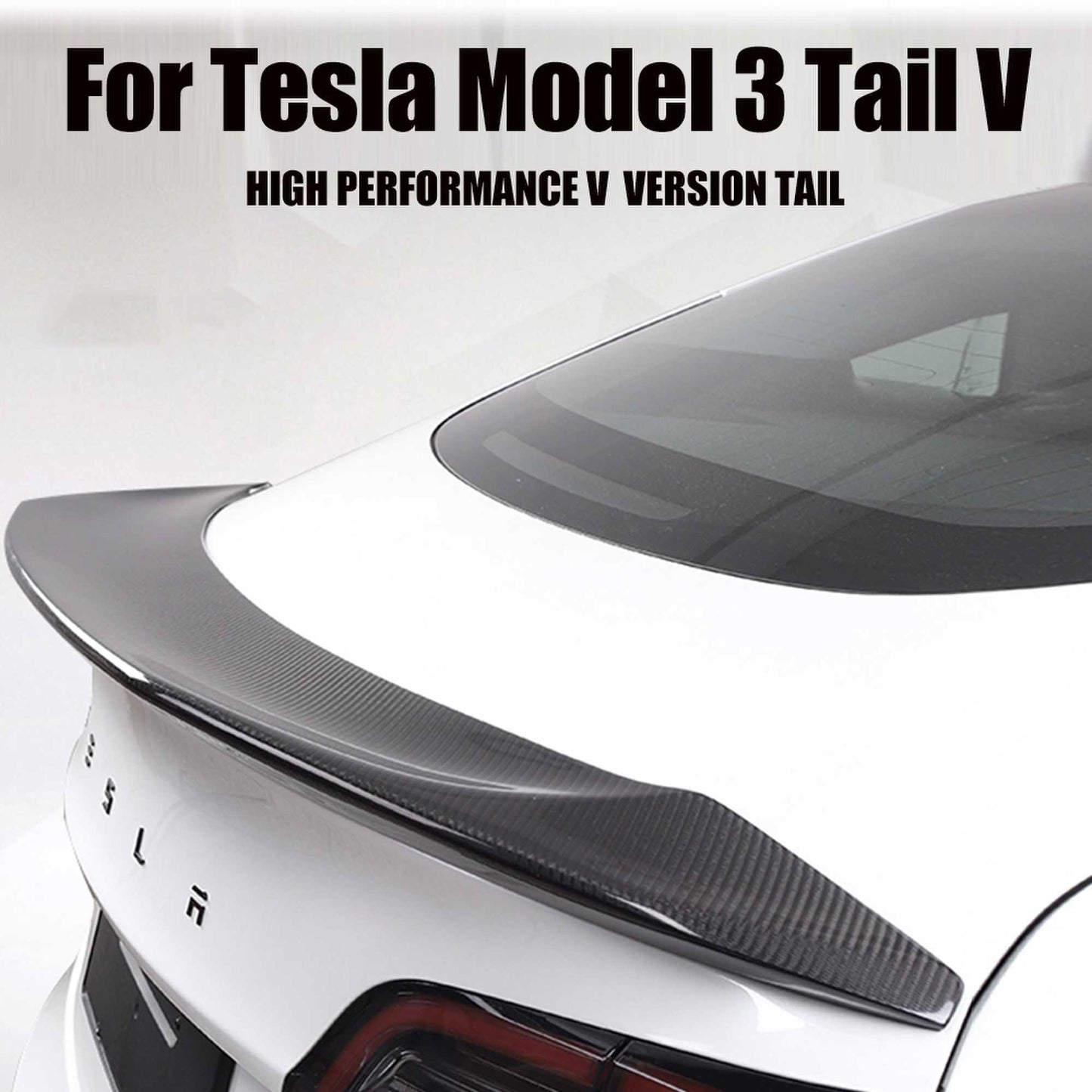 2017-2021 Tesla Model 3 Carbon Fiber Spoiler V Style