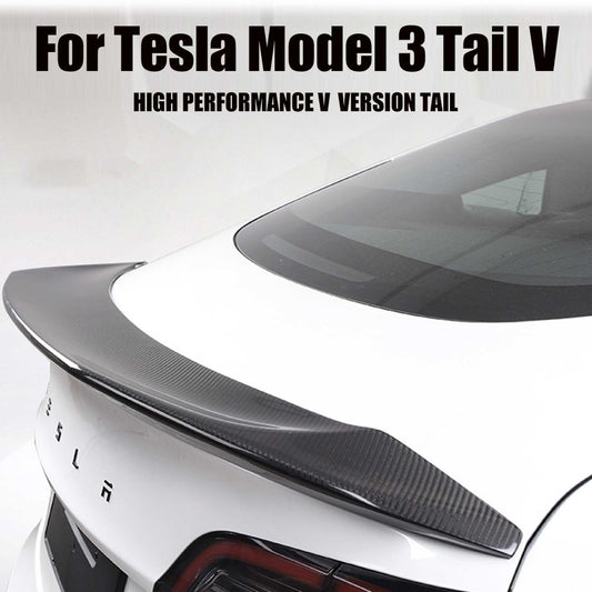 2017-2021 Tesla Model 3 Carbon Fiber Spoiler V Style