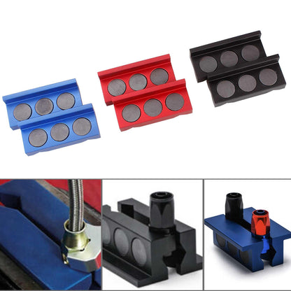 1 Pair Aluminum Vise Jaw Protective Inserts Magnetized