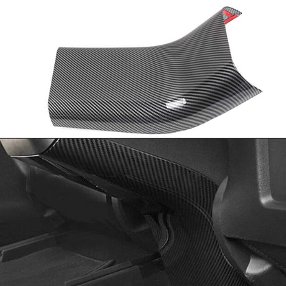 Rear Center Control Outlet Anti-Kick Cover ABS Glossy Carbon Fiber Anti-Dirty Cover for 2017-2023 Tesla Model 3/Y