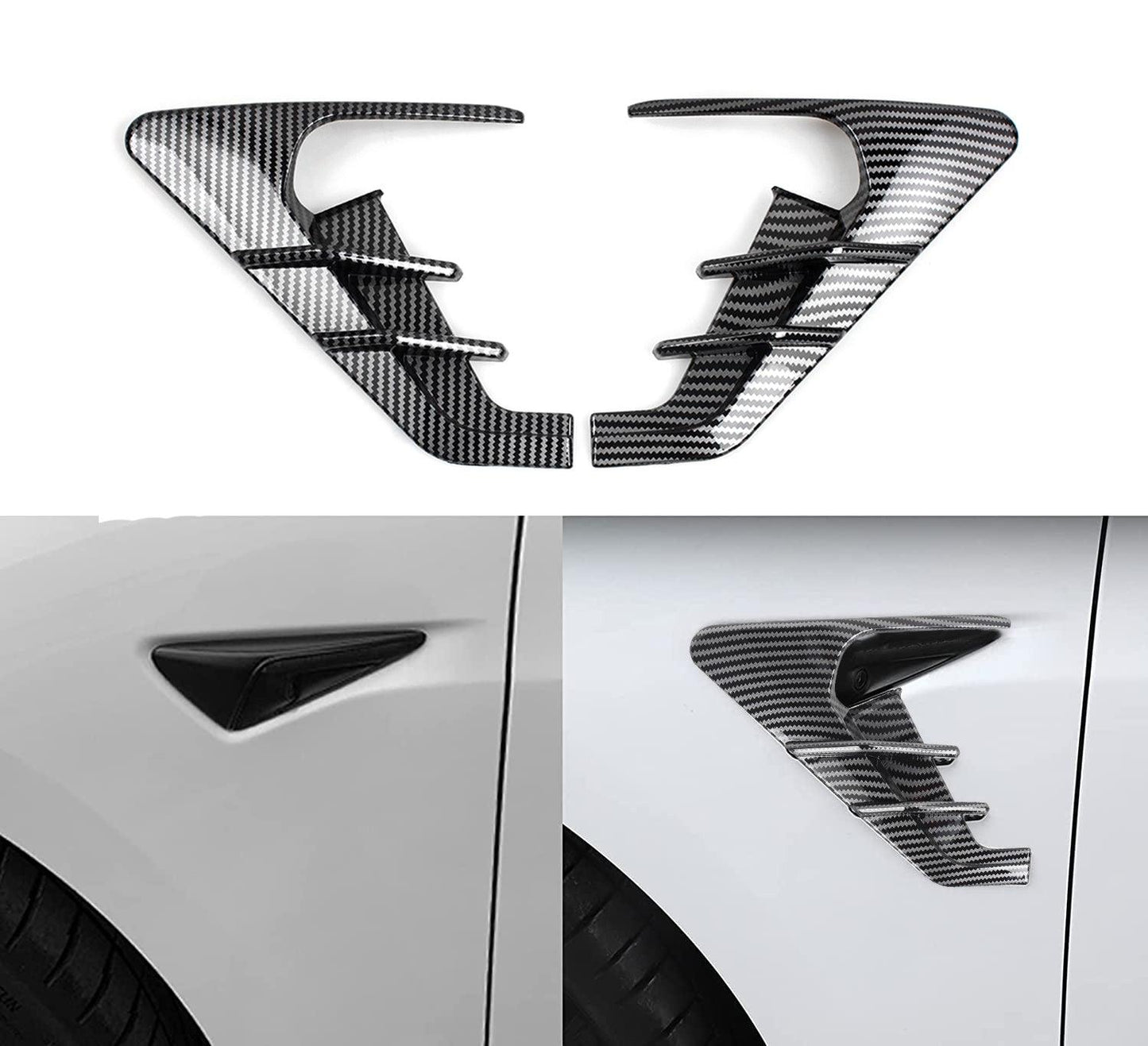 Shark Gills Car Camera Side Wing Panel Cover for Tesla Model 3/Y