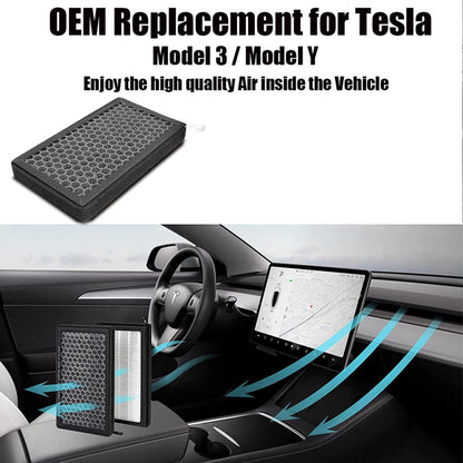2 Pcs Replacement Cabin Air Filter with Activated Carbon for Tesla Model 3 2017-2021