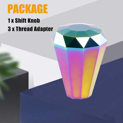 Universal Aluminum Diamond Shape Shift Knob with 3 Adapters