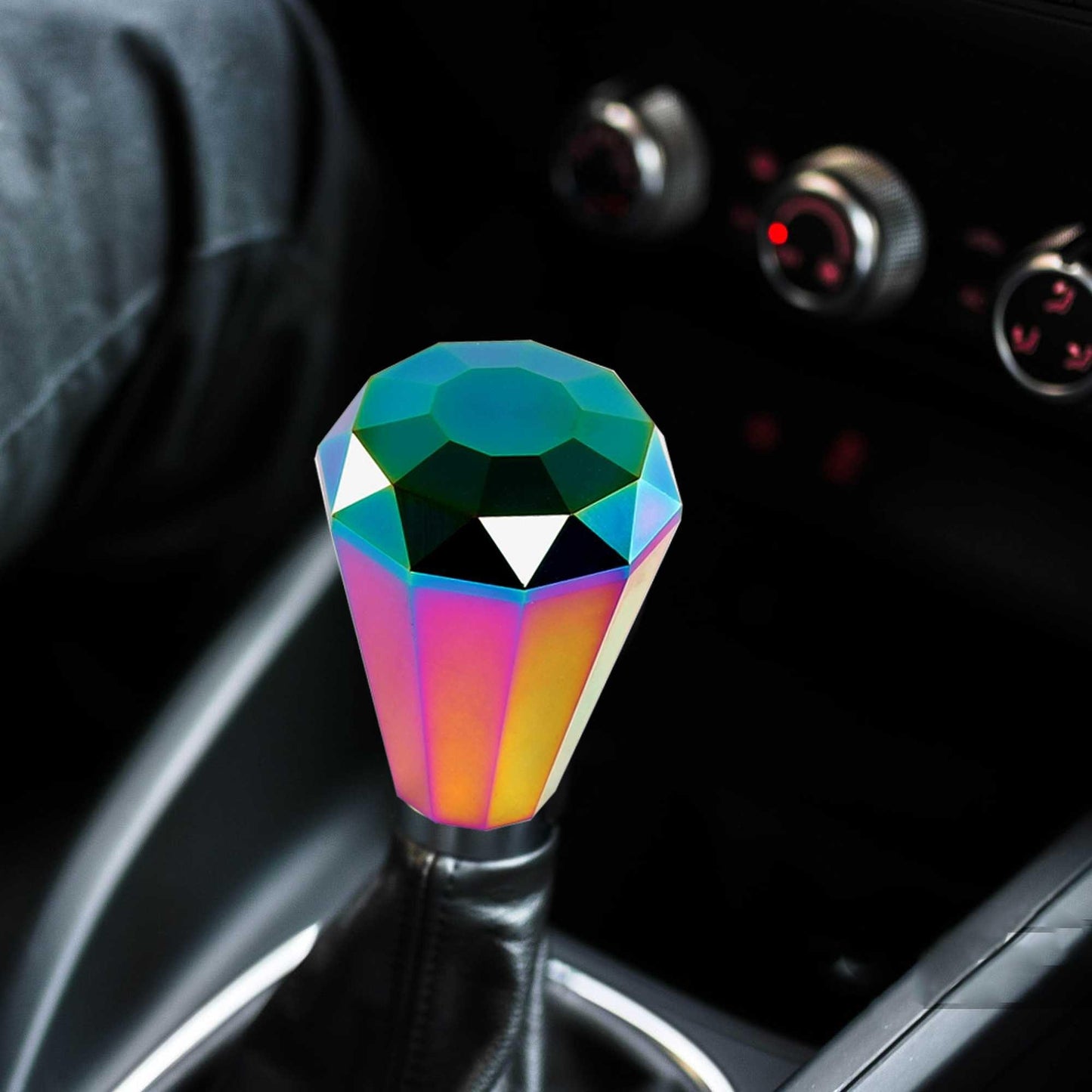 Universal Aluminum Diamond Shape Shift Knob with 3 Adapters