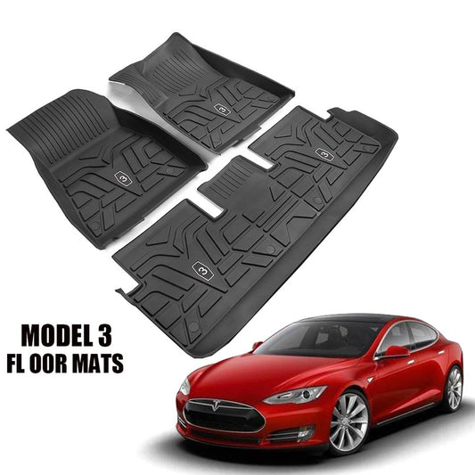 Floor Mats Set Single-Layer Left Rudder Foot Pad for Tesla Model3/Y