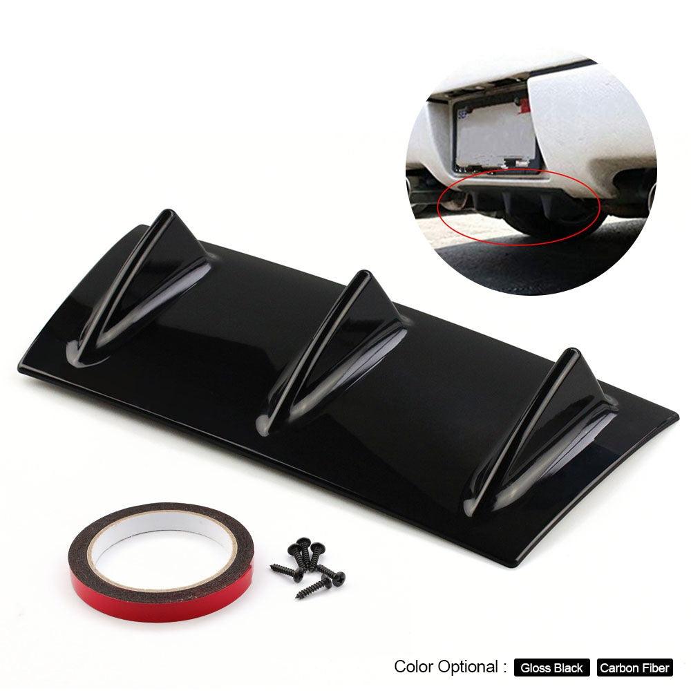 Universal 14 inch ABS Rear Bumper Lip Chassis Diffuser Spoiler Shark 3 Fin Style Rear Chassis Protection Spoiler