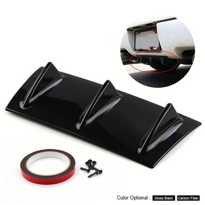 Universal 14 inch ABS Rear Bumper Lip Chassis Diffuser Spoiler Shark 3 Fin Style Rear Chassis Protection Spoiler