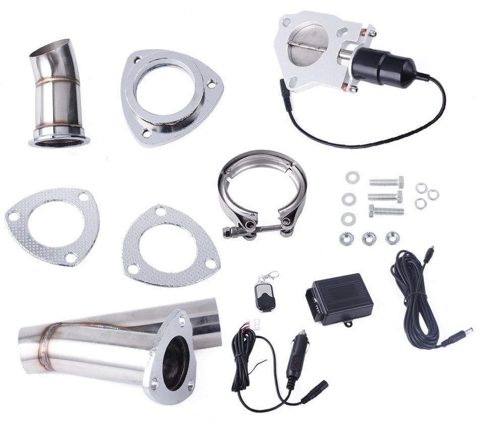 Universal Electric Stainless Exhaust Cutout Cut Out Dump Valve/Switch with Remote Control