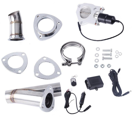 Universal Electric Stainless Exhaust Cutout Cut Out Dump Valve/Switch with Remote Control