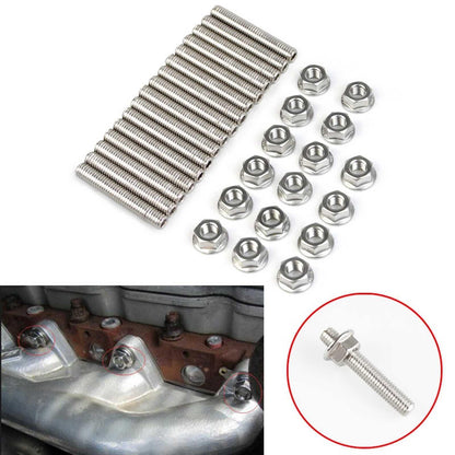 16 Pcs Exhaust Manifold Stud Nuts kit for Ford 4.6 & 5.4 Liter V8