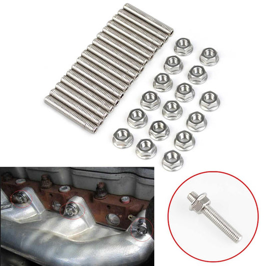 16 Pcs Exhaust Manifold Stud Nuts kit for Ford 4.6 & 5.4 Liter V8