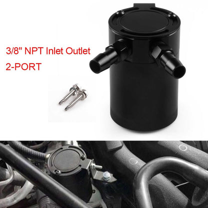 Universal Oil Catch Can 2 Port Baffled Reservoir Tank 3/8" NPT