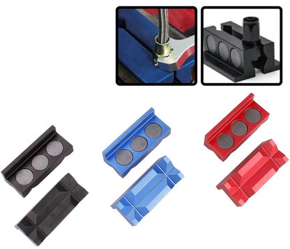 1 Pair Aluminum Vise Jaw Protective Inserts Magnetized