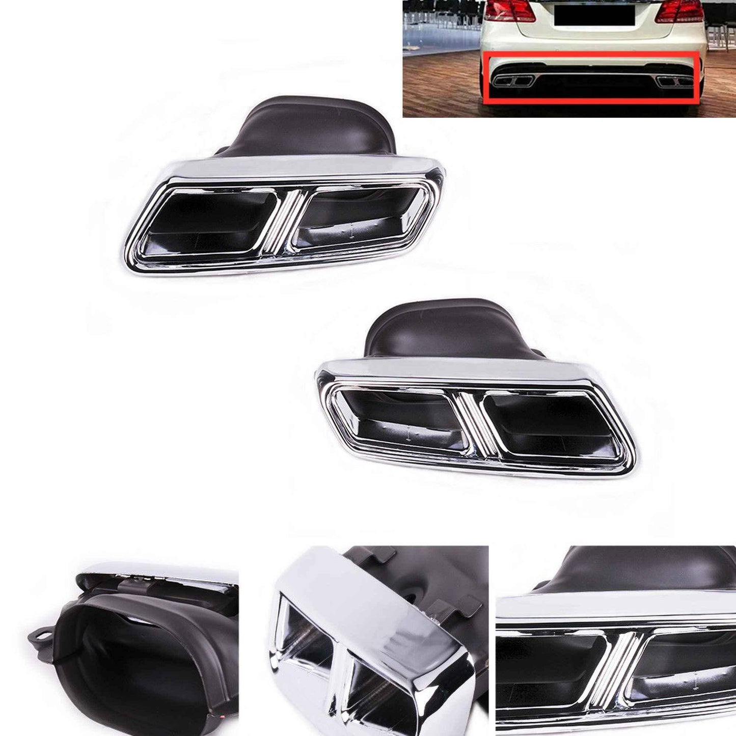 2014-2016 Mercedes Benz S65 S63 E63 Class W212/W22 Dual Exhaust Tips Exhaust Muffler