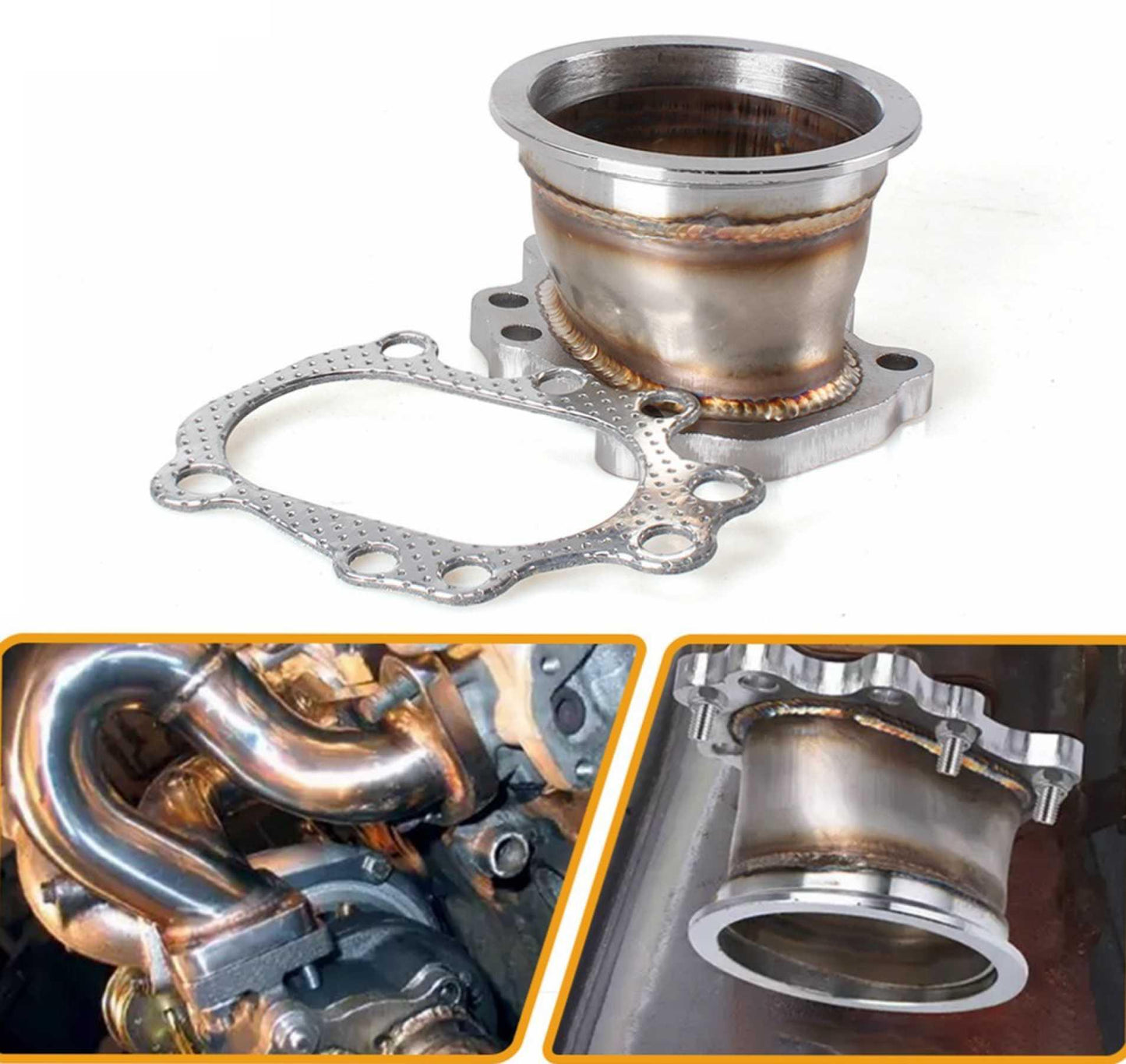 Turbo Adaptor Flange for T25 T28 Gt25 Gt28 8 Bolt 3 inch 76mm V Band Turbo Outlet Downpipe Flange