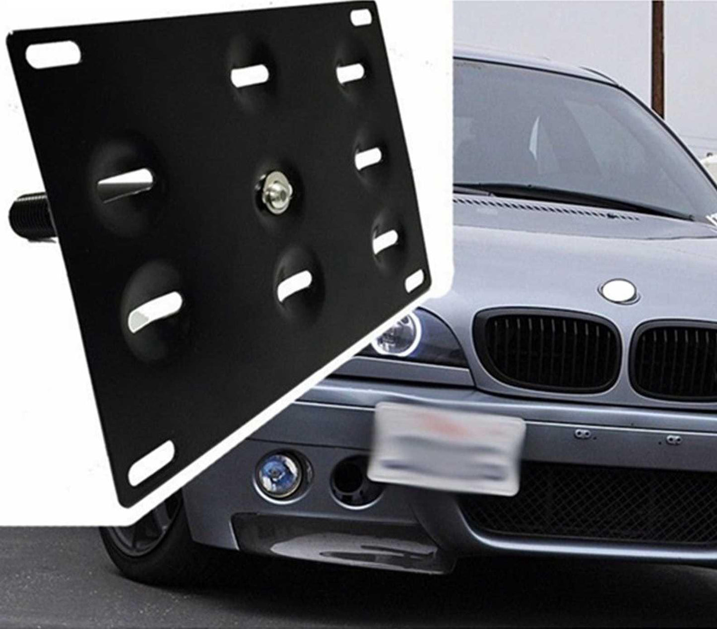 Front License Plate Bracket Car Tag Frame Holder 8 Holes Bumper Plate Mount