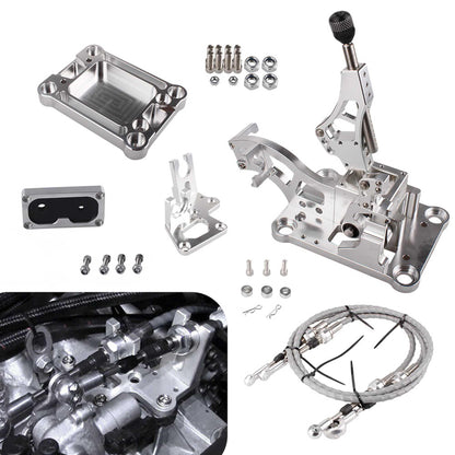 Billet Shifter Box Shifter Cable Bracket Transmission Set for K20 K24 K Swap EG EK K-Series Civic