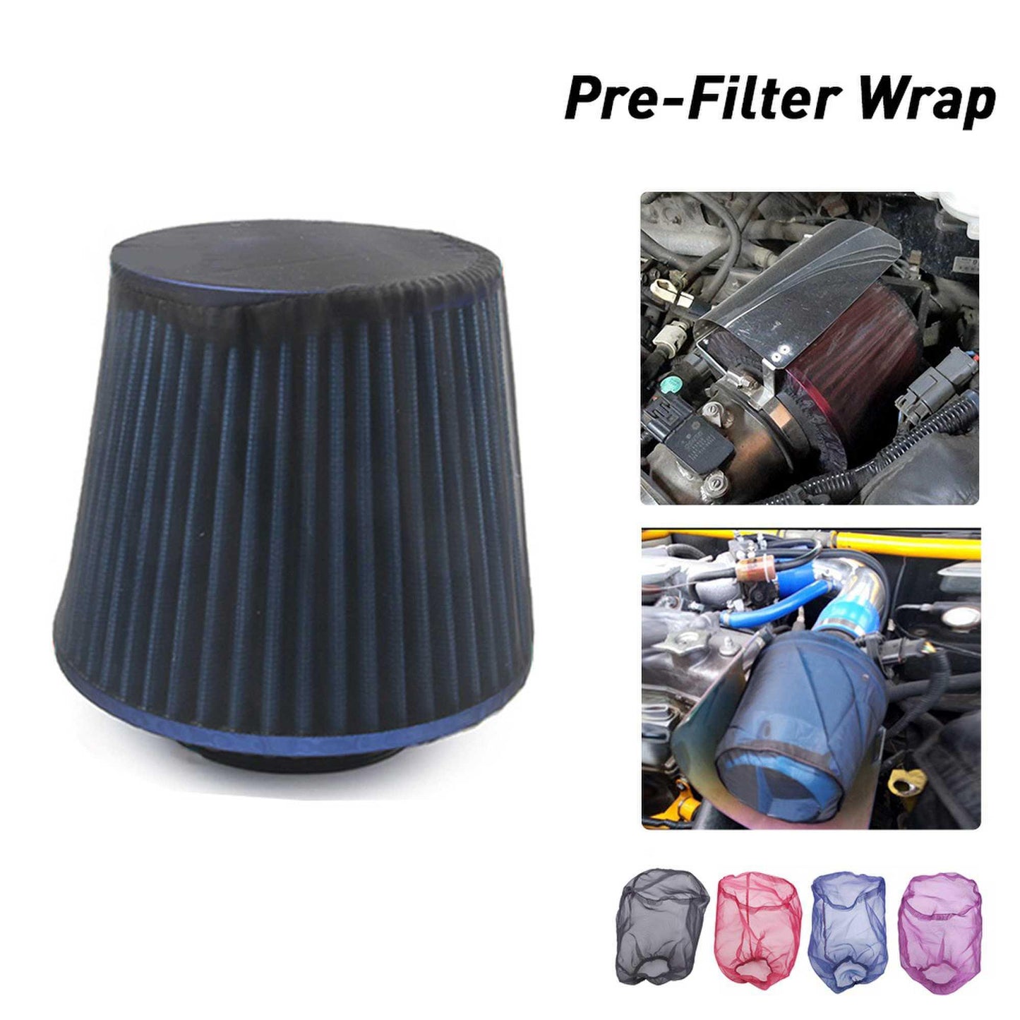 Universal Car Large Flow Air Intake Shield Air Filter Protective Cover
