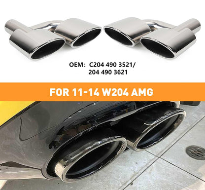 2011-2014 Mercedes Benz C Class W204 Dual Exhaust Tips Exhaust Muffler