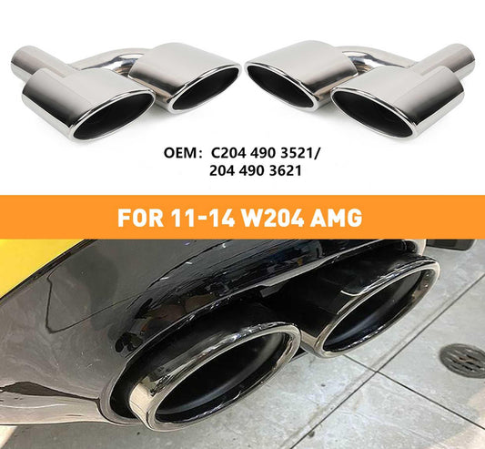2011-2014 Mercedes Benz C Class W204 Dual Exhaust Tips Exhaust Muffler
