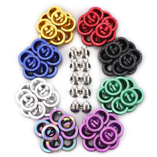 JDM Style Aluminum 10Pcs M6 Bolts Car Engine Bumper Fender Washers License Plate Screws