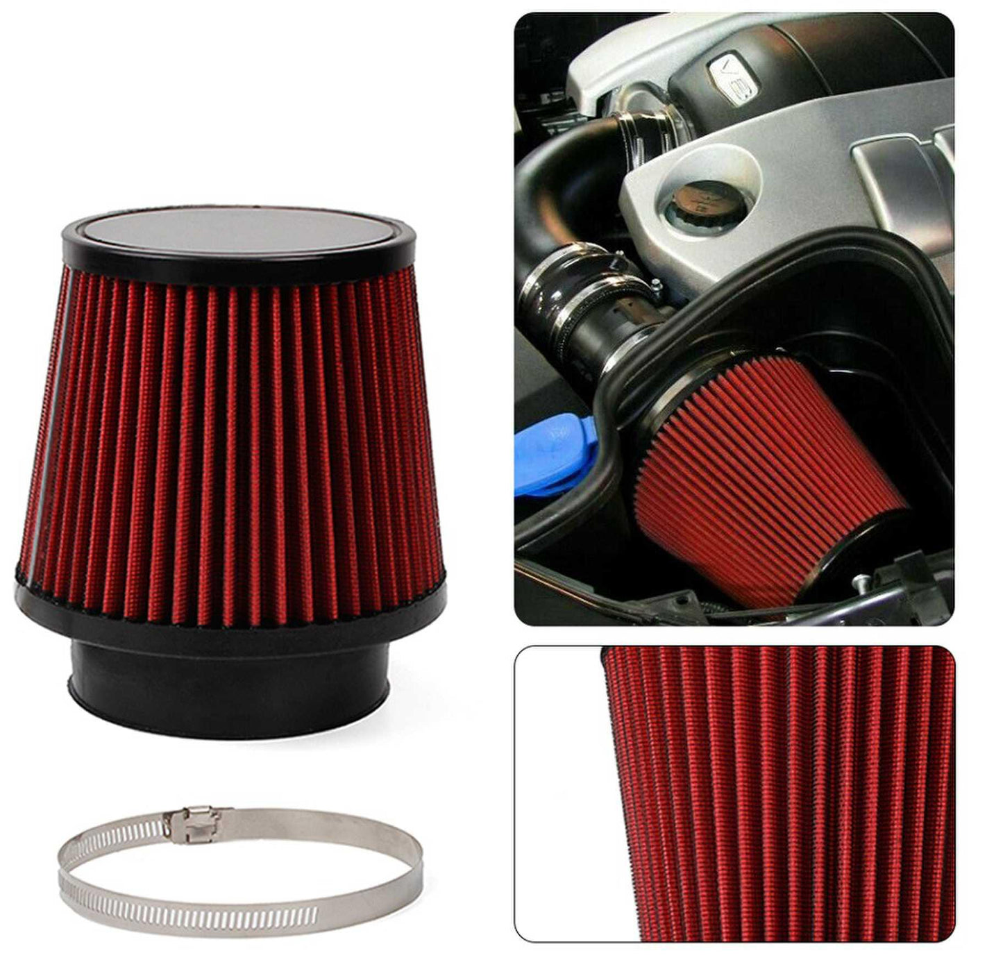 Universal 76mm/100mm Car Cold Air Intake Filter Mushroom Head Air Filter