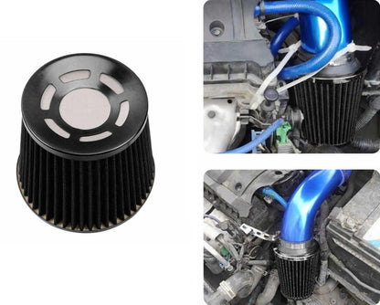 Universal 76mm High Performance Cold Air Filter Clamp-On Air Intake Filter Washable Filter