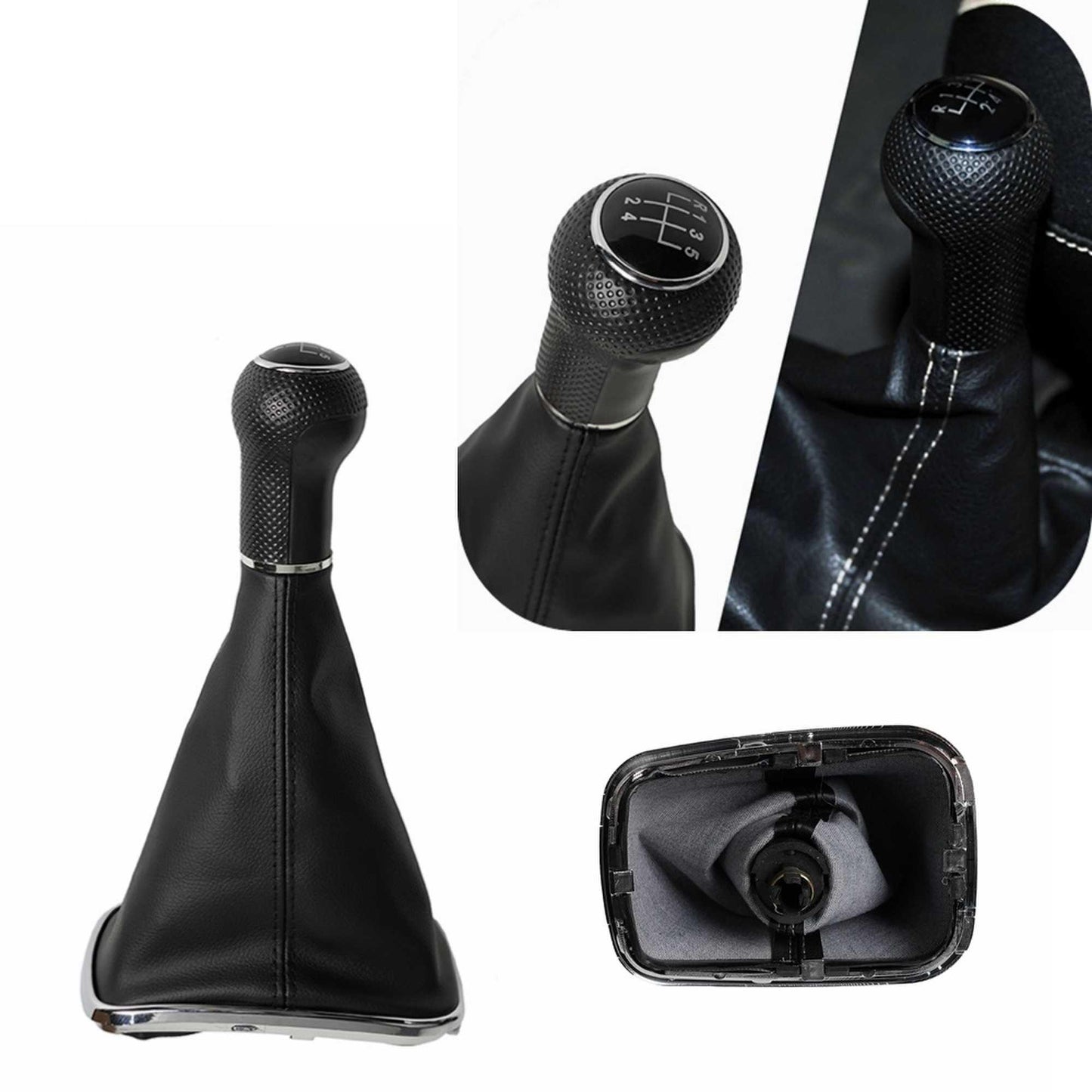 5/6 Speed Gear Shift Knob with PU Leather Dustproof Cover  for VW Golf Bora Jetta GTI MK4