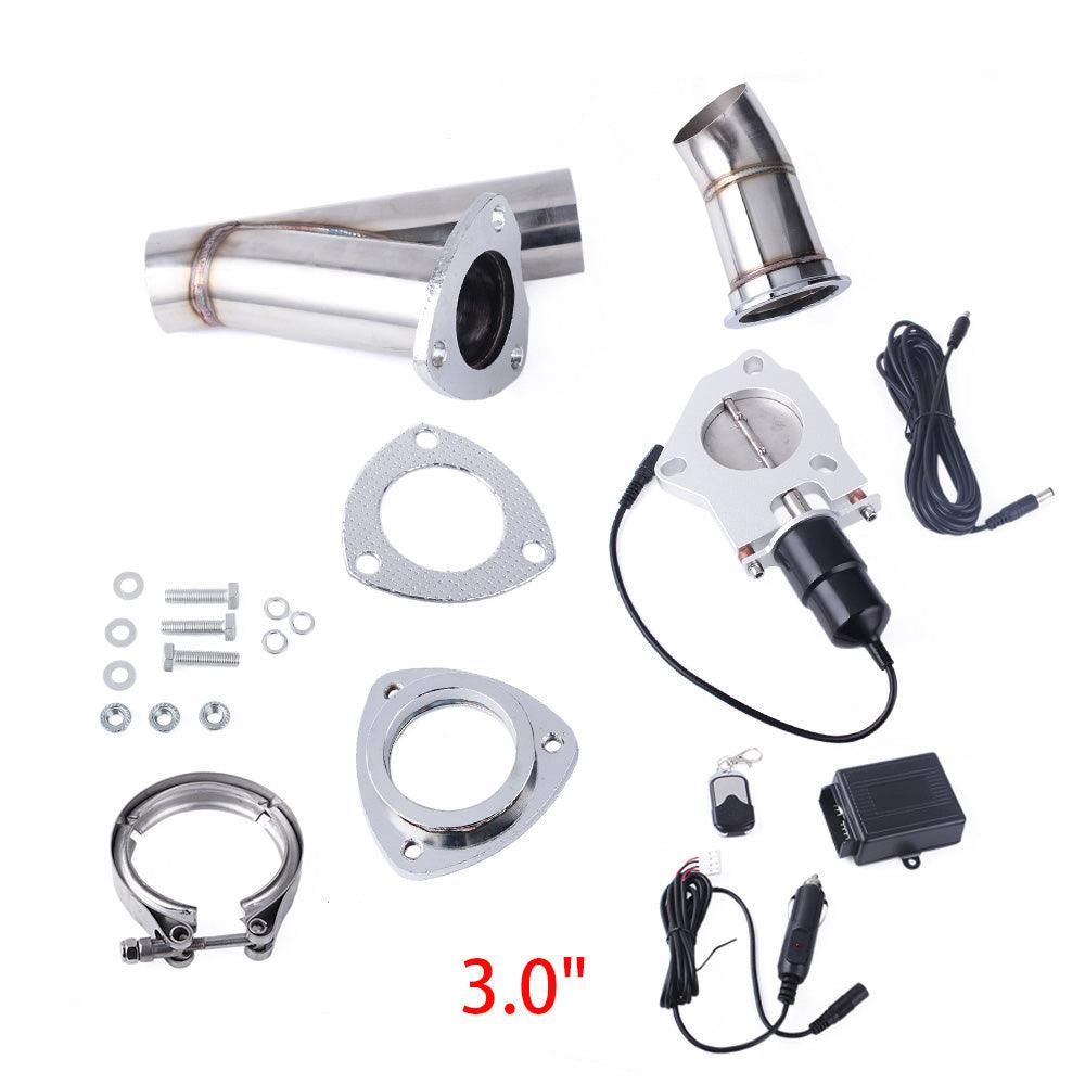 Universal Electric Stainless Exhaust Cutout Cut Out Dump Valve/Switch with Remote Control