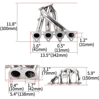 Exhaust Manifold for Honda Civic 88-00 CRX/Del Sol D-Series D15/D16 Engine