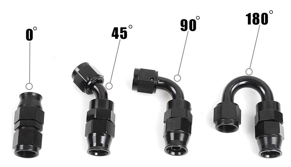 AN6 AN8 AN10 Straight 45 90 180 Degree Oil Fuel Swivel Hose End Fitting Oil Hose End Adaptor Kit
