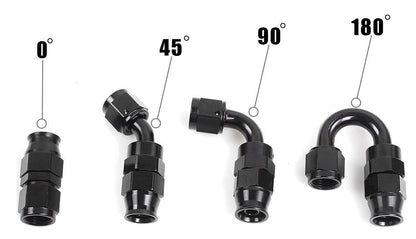 AN6 AN8 AN10 Straight 45 90 180 Degree Oil Fuel Swivel Hose End Fitting Oil Hose End Adaptor Kit